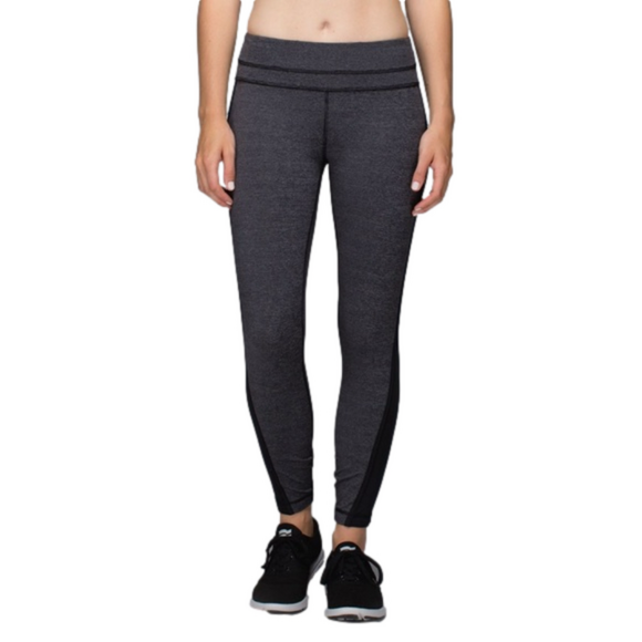 Lululemon Run Pace Wee Stripe Black Heathered Tights - Picture 1 of 10